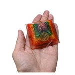 7 Chakra Onyx Orgone Pyramid (Flower Of Life)