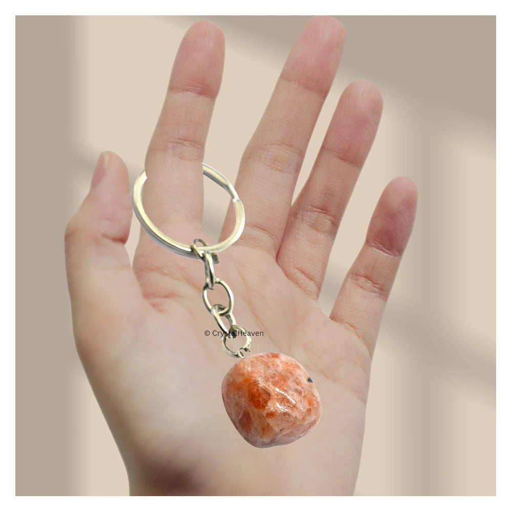 Sunstone Crystal Keychain (Tumbled)