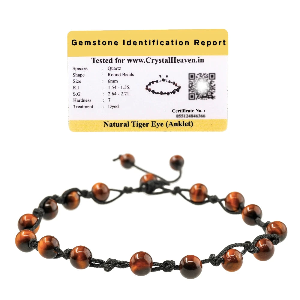 Red Tiger Eye Anklet (Hand Knotted)