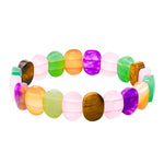 Multi Stone Faceted Beads Bracelet - Oval Stone