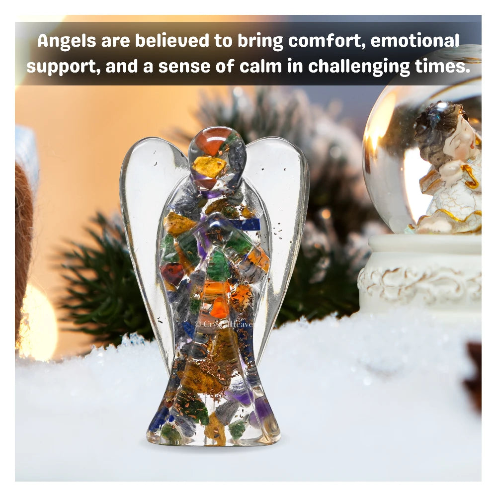 Mix Chakra Crystal Orgone Angel (2 Inch)