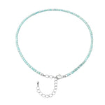 Amazonite Anklet - 2mm Faceted Beads (Silver)