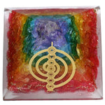 7 Chakra Onyx Orgone Pyramid (Chakra Reiki)