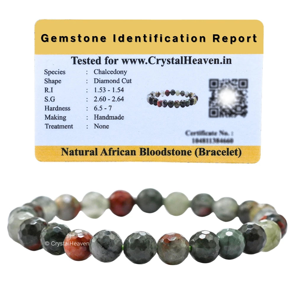 African Bloodstone Bracelet (Faceted-Stretchable)