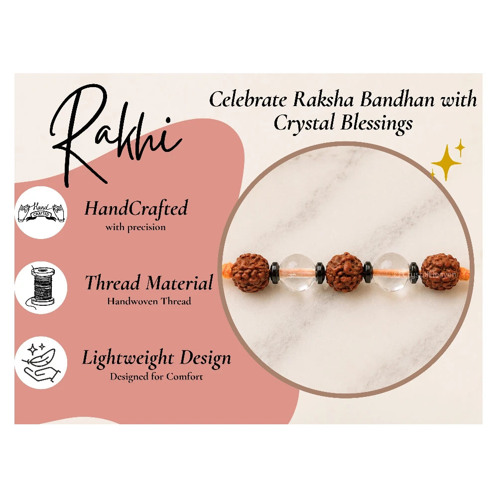 Rudraksha and Sphatik Rakhi for Brother (Set of 10)