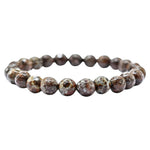 Brown Snowflake Obsidian Bracelet (Faceted-Stretchable)