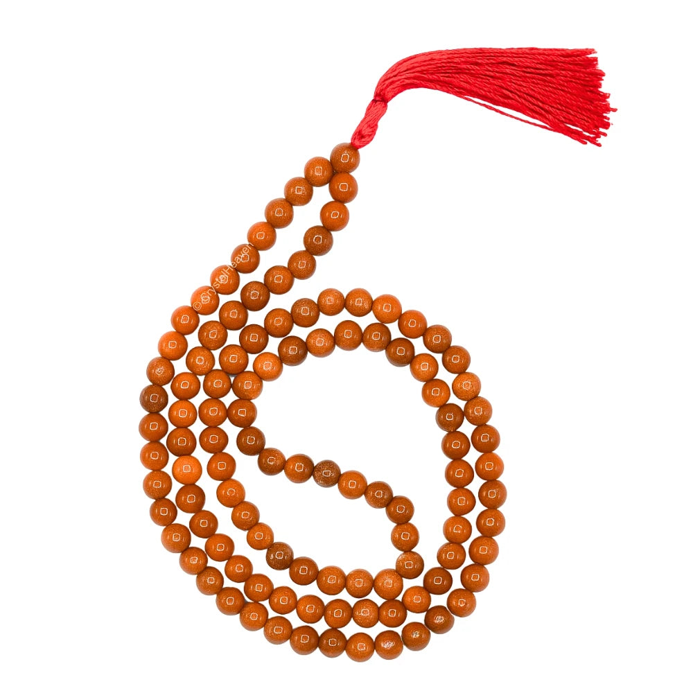 Red Goldstone Japa Mala (Without Knot)