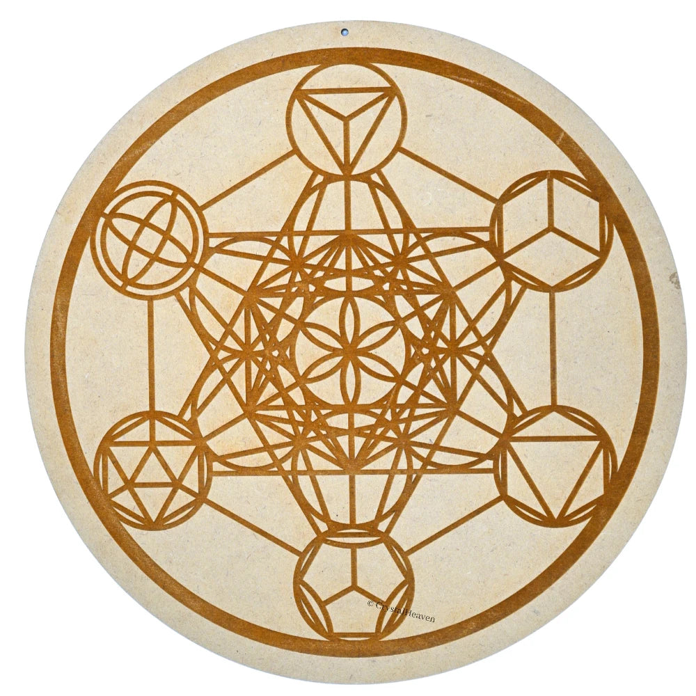 Platonic Solid Metatron Cube Sacred Geometry Wall Art Cum Crystal Grid (6 Inch)