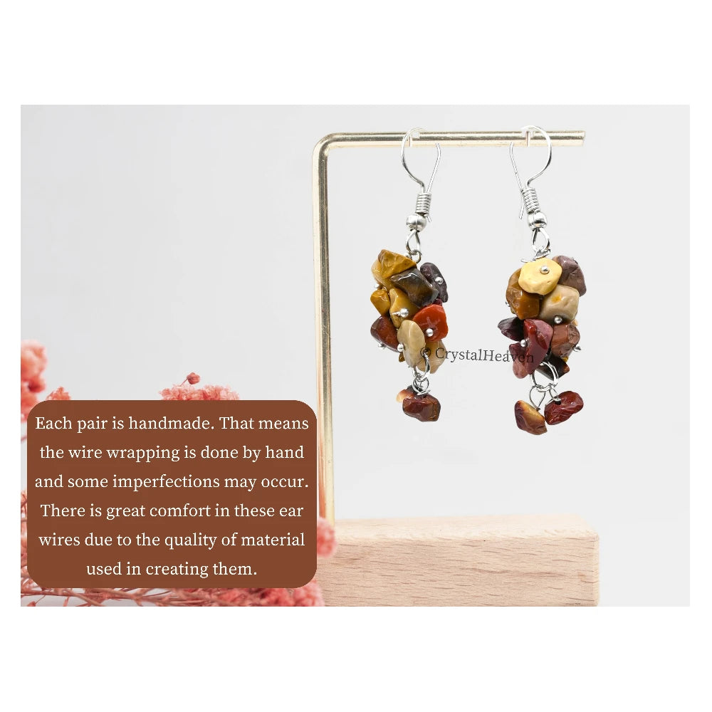 Mookaite Crystal Earrings (Silver)