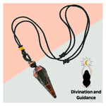 Red Tiger Eye Pendulum Pendant Necklace (Macrame)