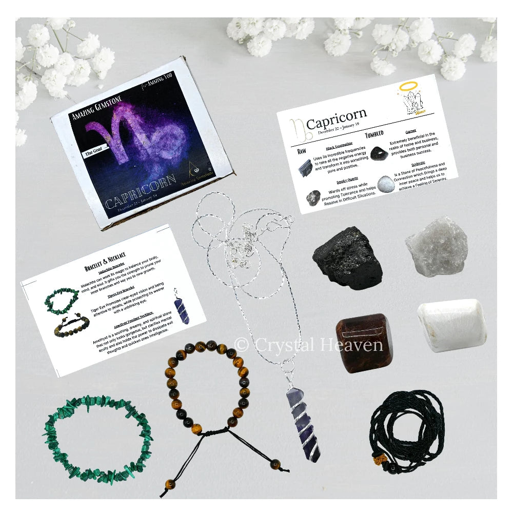 Capricorn Healing Crystals and Stones Premium Set