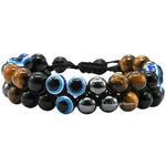 Evil Eye Bracelet for Men Women (Double Layer)