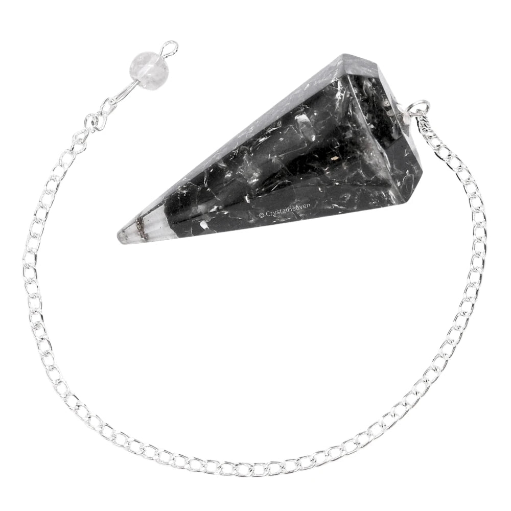 Black Obsidian Crystal Orgone Pendulum