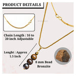 Bronzite Crystal Bead Necklace (Gold)