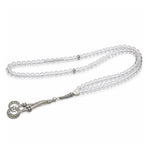 Clear Quartz Crystal Tasbih (Silver)