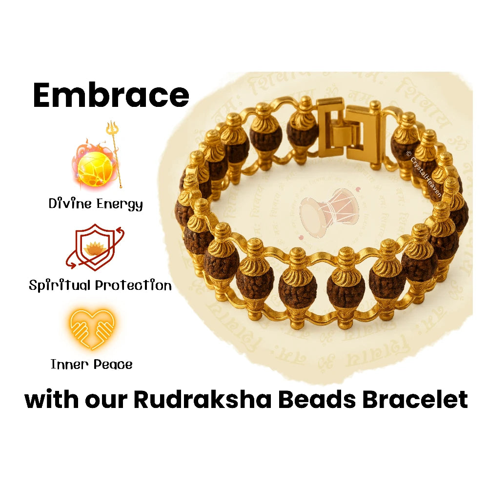 Rudraksha Bracelet (Classic Gold Chain)