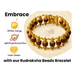 Rudraksha Bracelet (Classic Gold Chain)