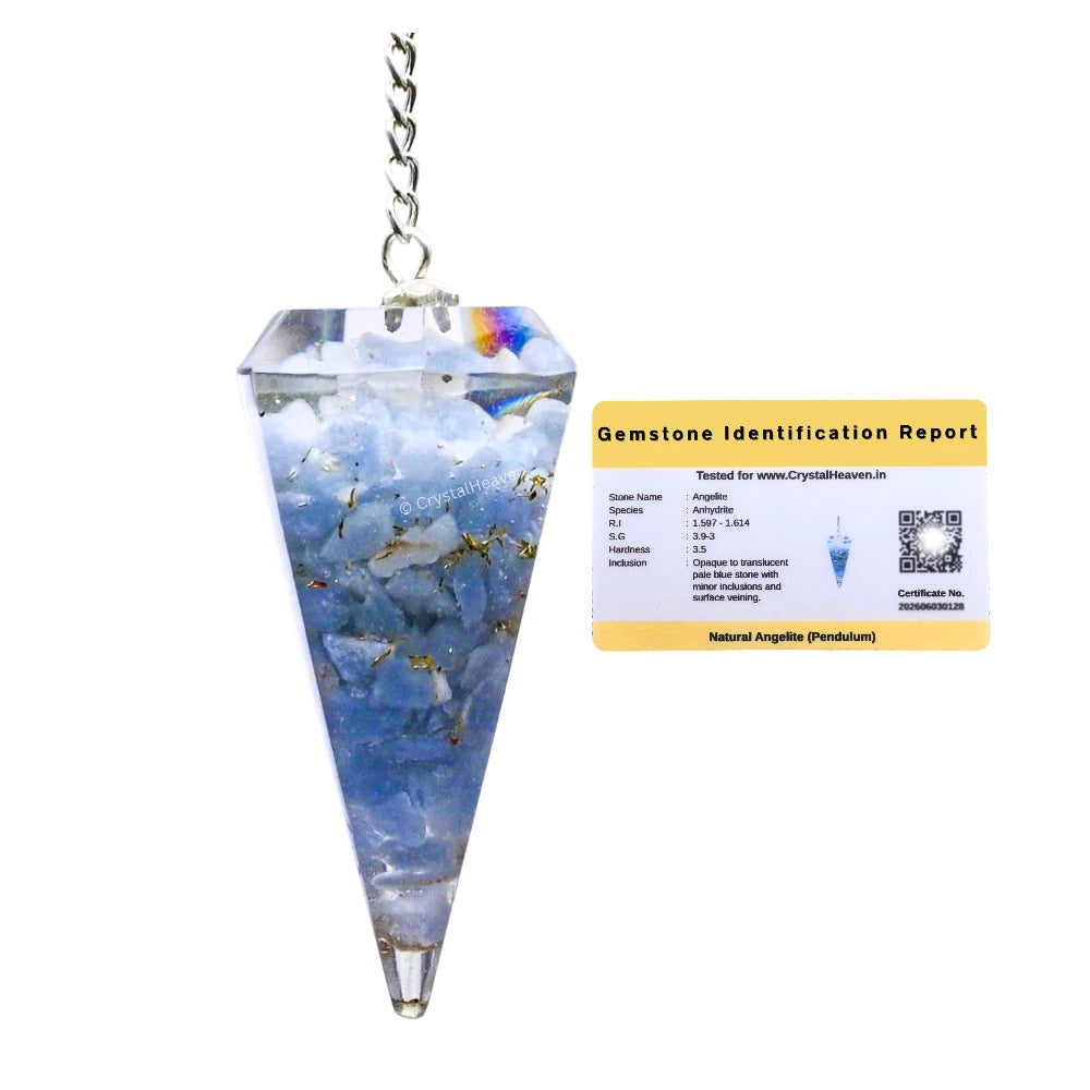 Angelite Crystal Orgone Pendulum
