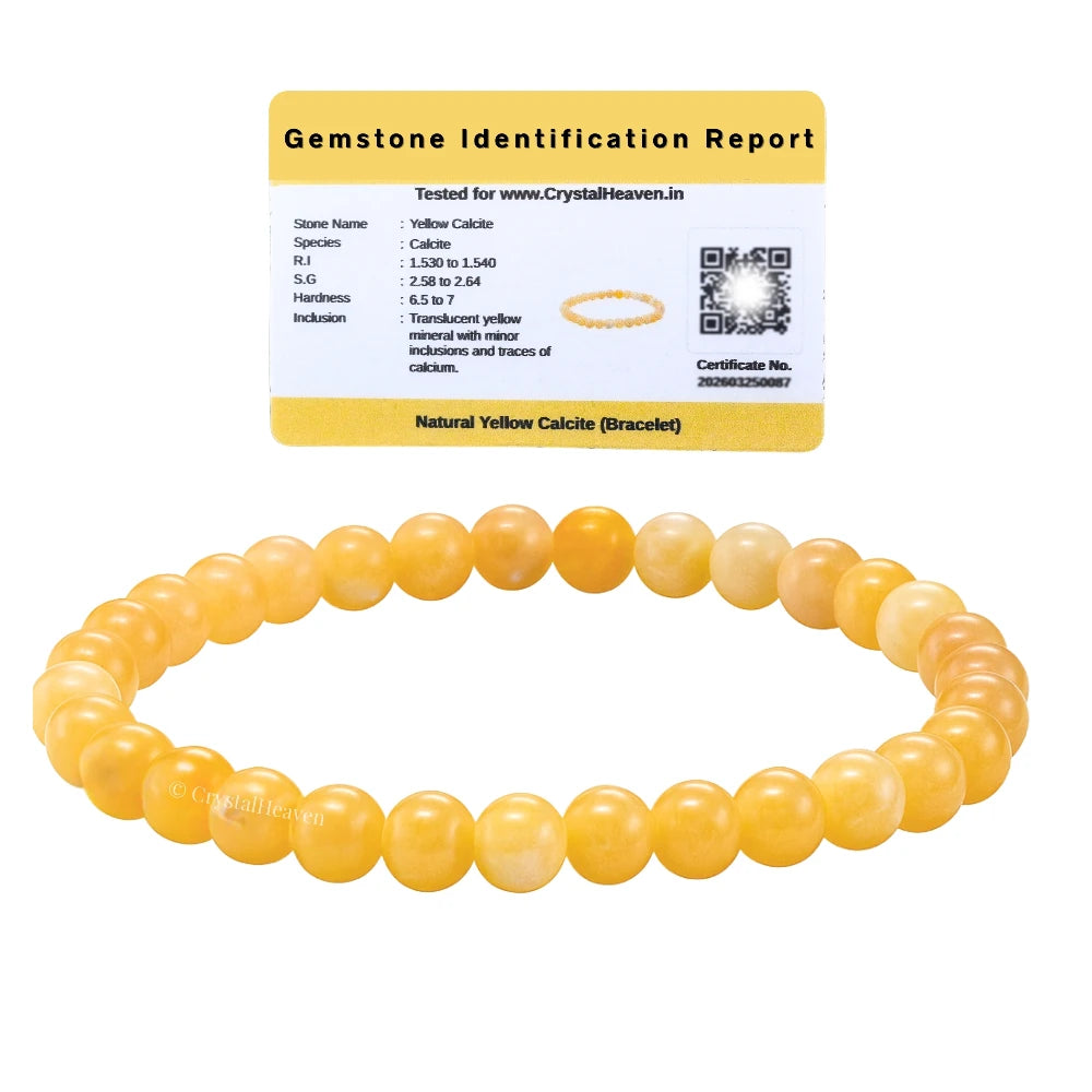 Yellow Calcite Healing Crystal Bracelets - 6mm Beads