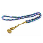 Rainbow Hematite Crystal Tasbih (Gold)