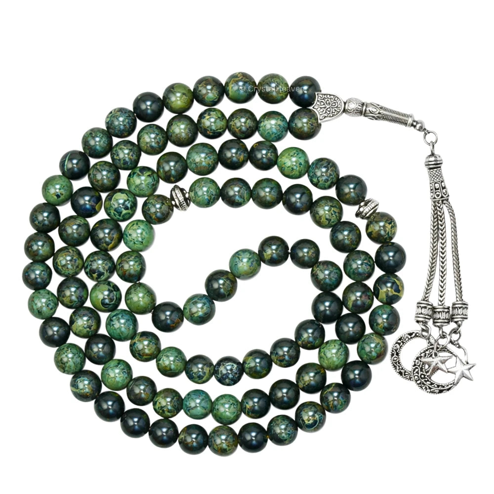 Kambaba Jasper Crystal Tasbih (Silver)