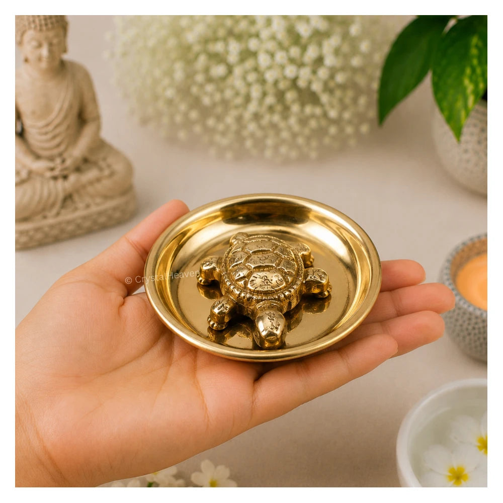 Tortoise with Plate Bass Idol Figurine (40 Gram, 2.5 Inch)