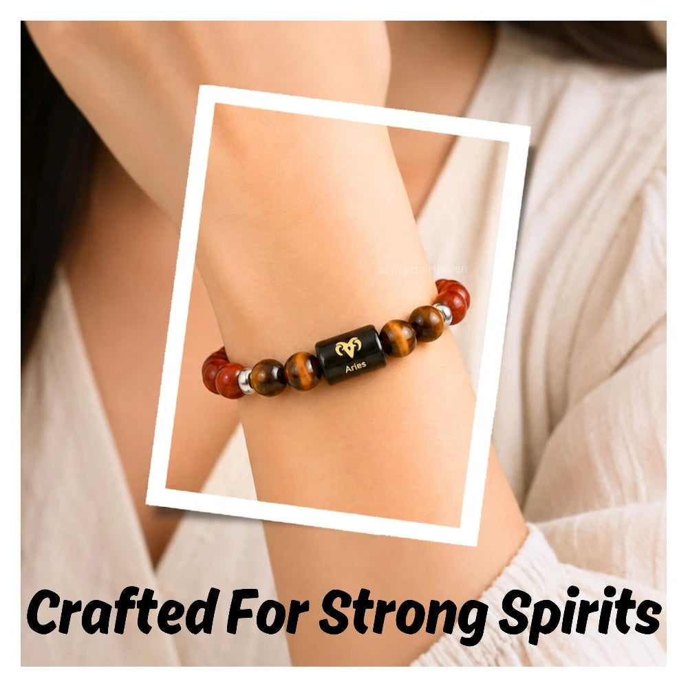 Aries Bracelet (मेष राशि) - Red Jasper & Tiger Eye