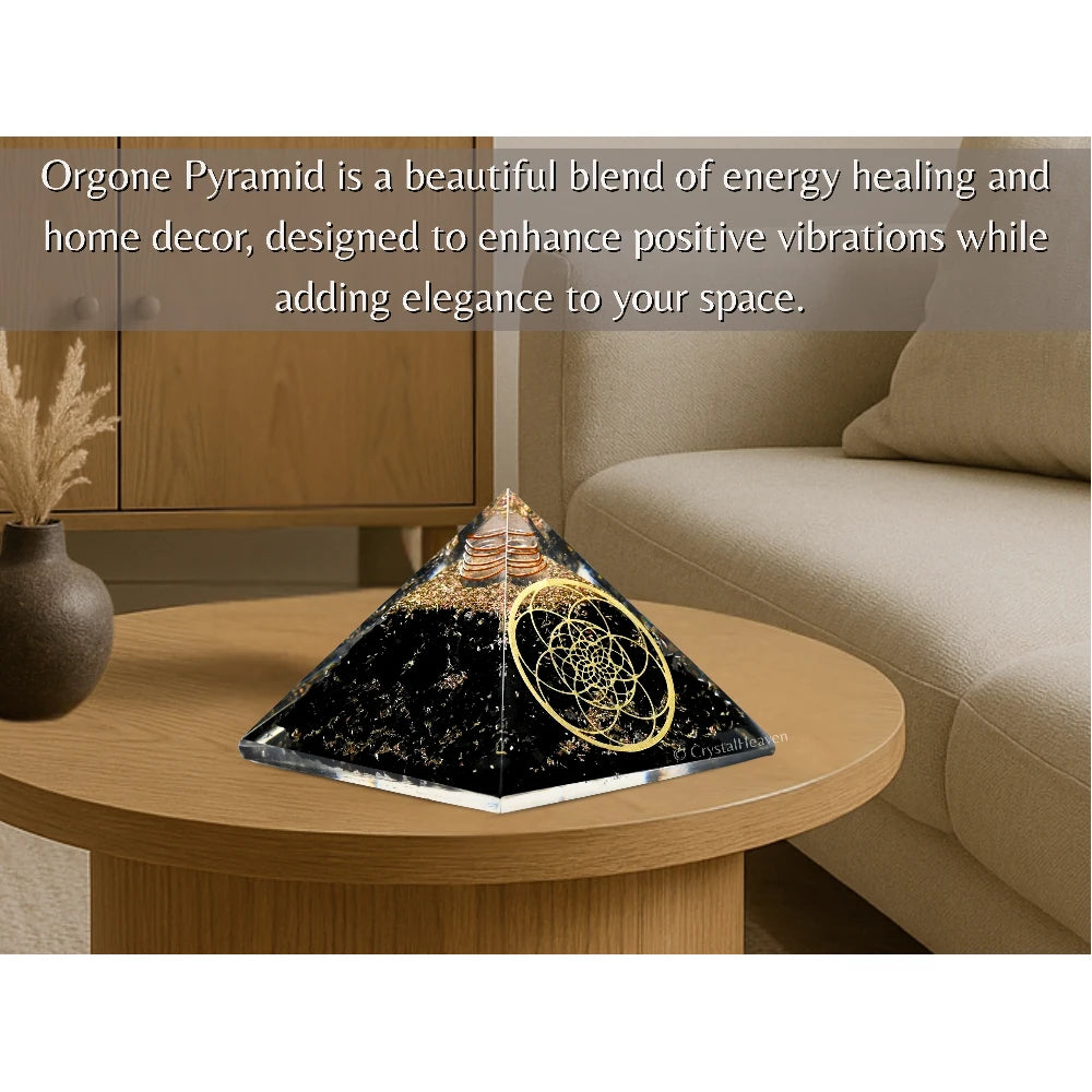 Shungite Orgone Pyramid (Seed Of Life)