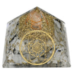 Rainbow Moonstone Orogone Pyramid (Seed Of Life)