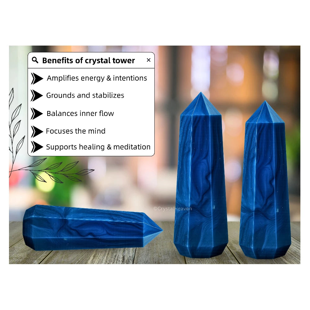 Blue Agate Tower (3" to 4" inch)