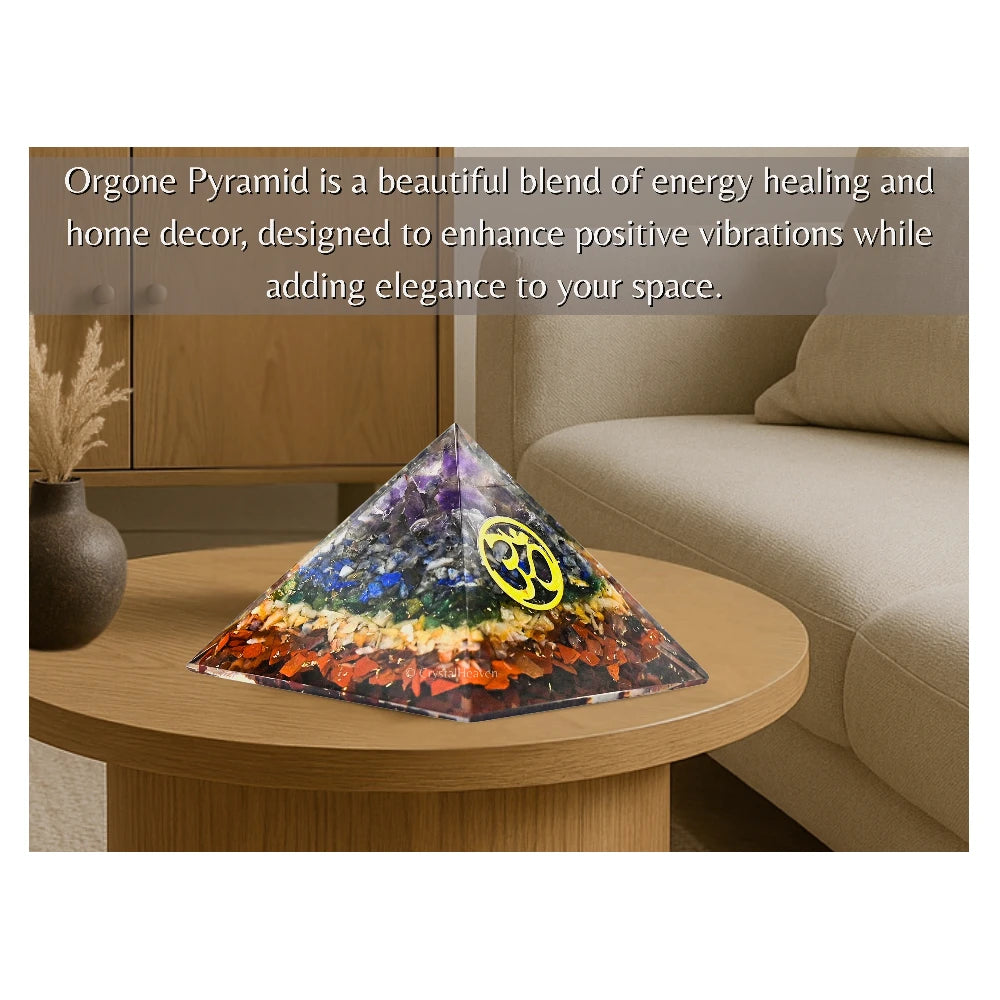 7 Chakra Orgone Pyramid (Small OM)