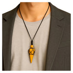 Yellow Jasper Pendulum Pendant Necklace (Macrame)