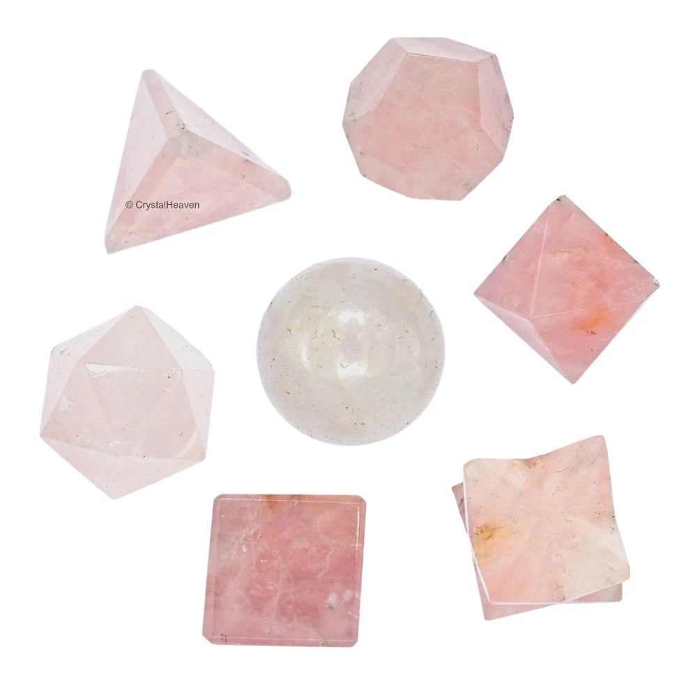 Rose Quartz Platonic Solids – Sacred Geometry & Energy Balance ...