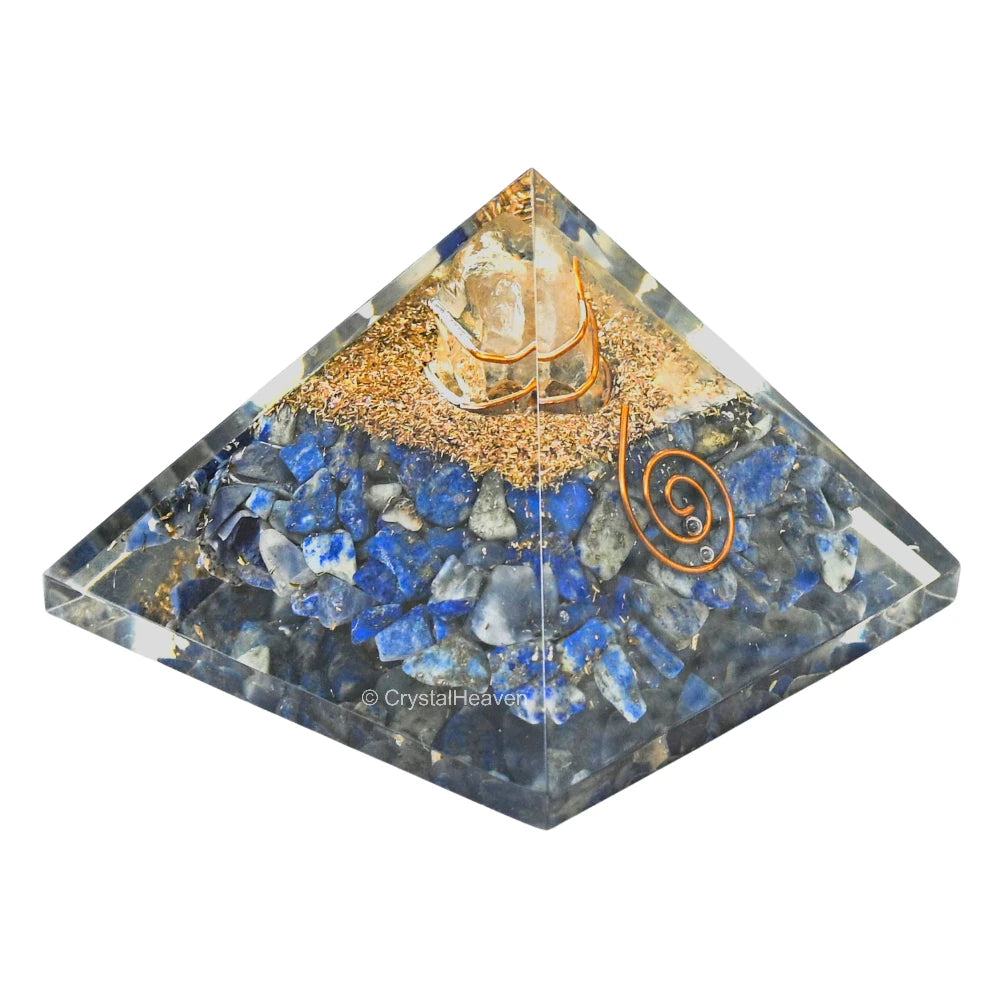 Lapis Lazuli Crystal Orgone Pyramid - Coil