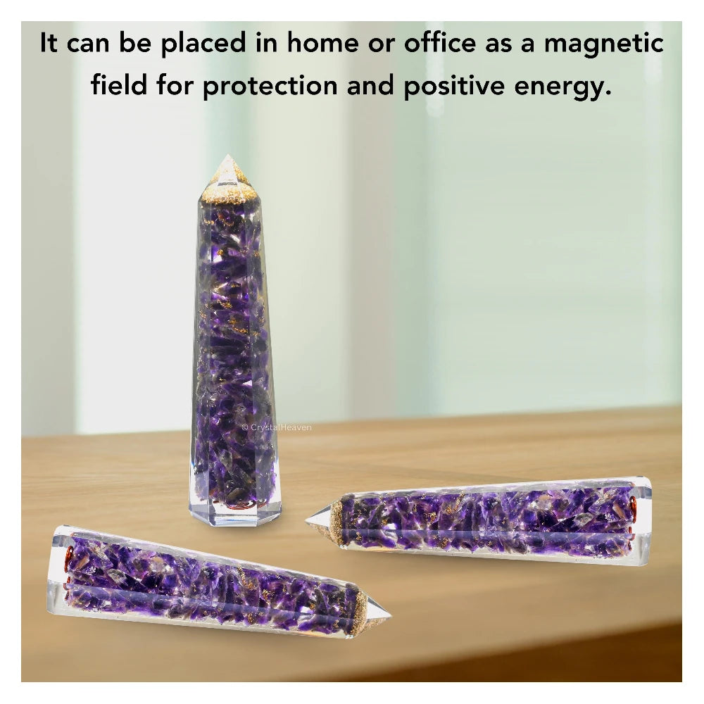 Amethyst Crystal Orgone Tower (4.5 Inch)