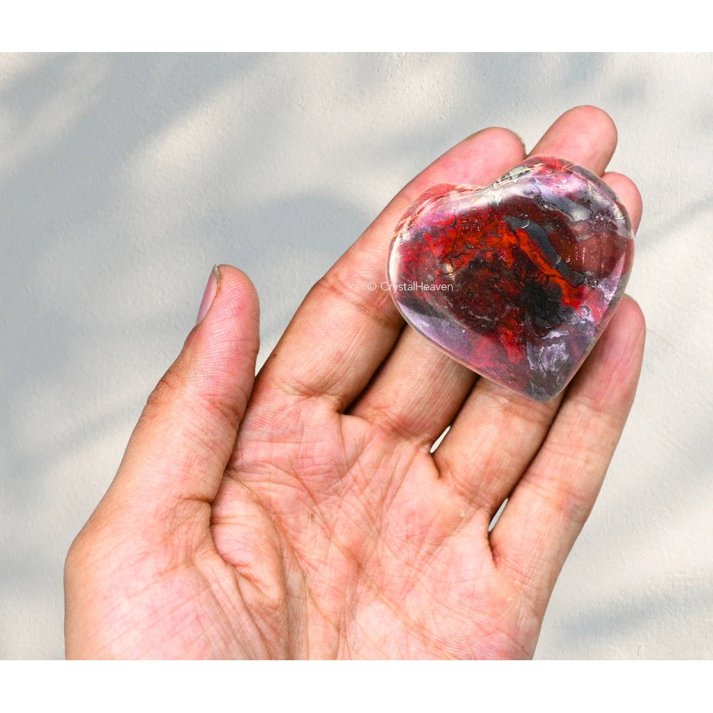 Red Jasper Hematite Heart
