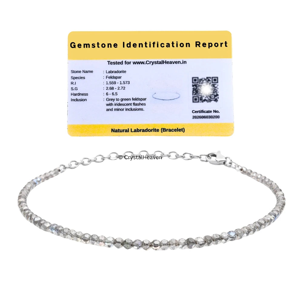 Labradorite Bracelets - 2mm Faceted Beads (Silver)