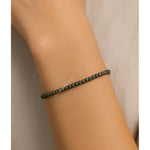 Grey Cats Eye Bracelets - 2mm Faceted Beads (Gold)