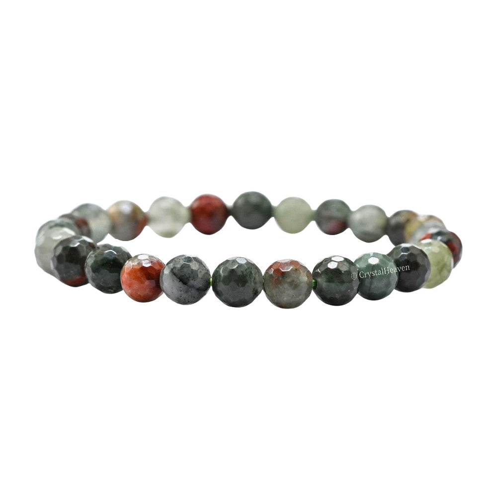 African Bloodstone Bracelet (Faceted-Stretchable)