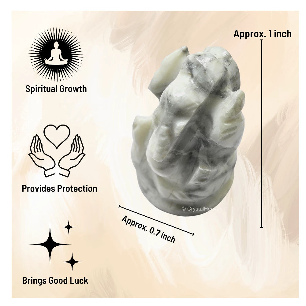 Howlite Crystal Ganesh Ganpati