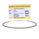 Smoky Quartz Bracelets - 2mm Faceted Beads (Silver)