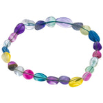 Multi Fluorite Tumbled Bracelet (Elastic)