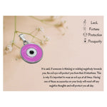 Pink Evil Eye Pendant Necklace - Round (Silver)