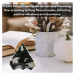 Black and White Tourmaline Lemurian Pyramid - Under 9 Pyramid Plate