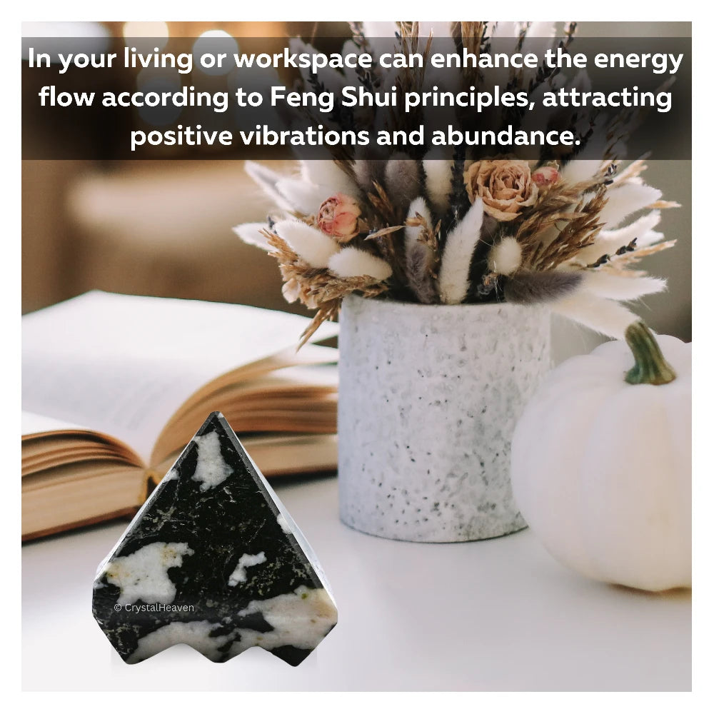 Black and White Tourmaline Lemurian Pyramid - Under 9 Pyramid Plate