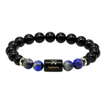 Sagittarius Bracelet (धनु राशि) - Black Obsidian & Lapis Lazuli