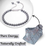 Silver Hematite Healing Crystal Bracelets - 6mm Beads (Adjustable)
