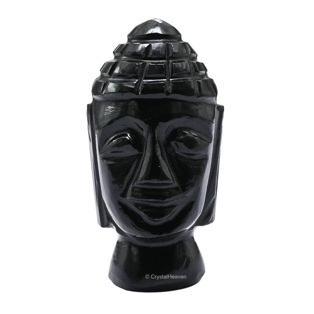 Black Obsidian Buddha Head