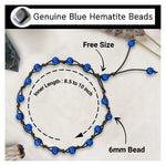Blue Hematite Anklet (Hand Knotted)