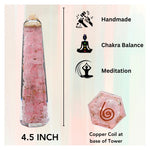 Rose Quartz Crystal Orgone Tower (4.5 Inch)